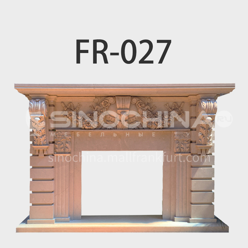 Natural stone European classical style fireplace FR-027
